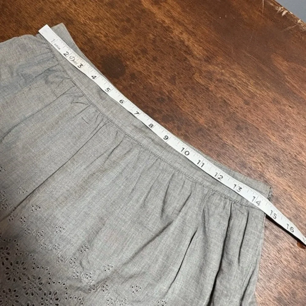 J Crew Eyelet Tiered Mini Skirt‎ Size 4 Scalloped Hem Coquette Coastal Beach Y2K